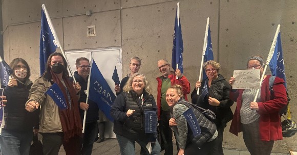 AMAPCEO executives and members at a CUPE support rally