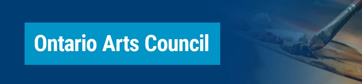 "Ontario Arts Council" and a picture of a paintbrush and easel