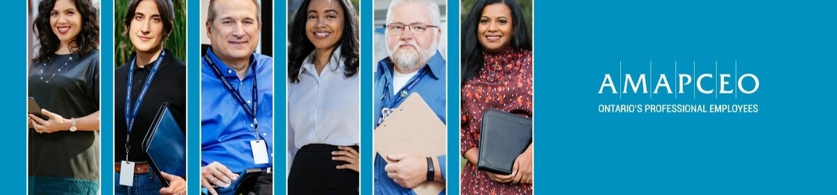 Images of AMAPCEO members and the AMAPCEO logo