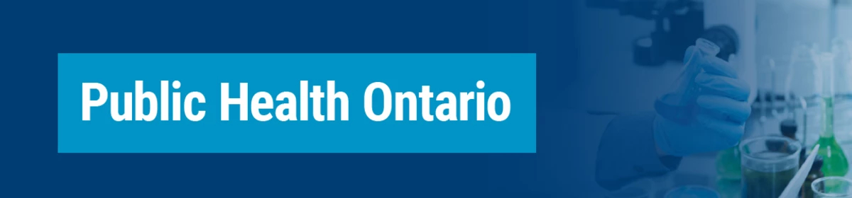 "Public Health Ontario" and image of test tubes