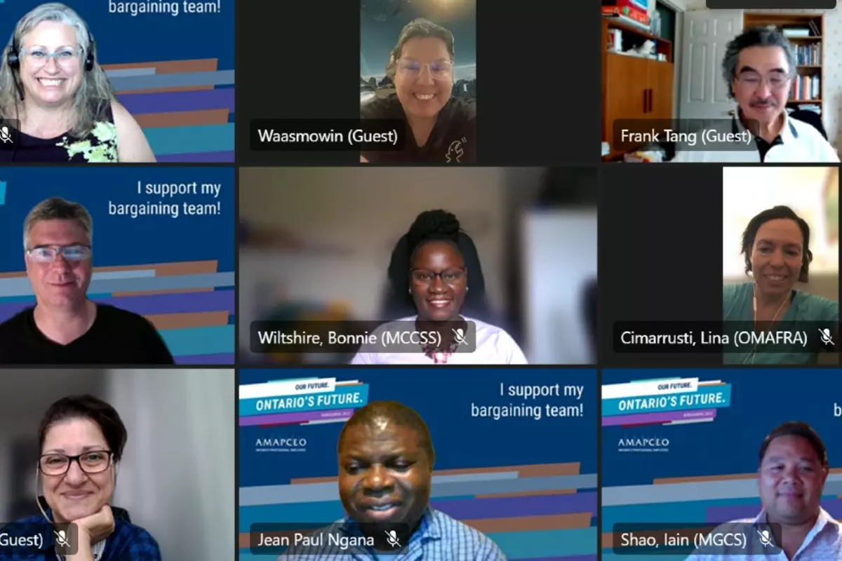 Screenshot of Zoom meeting of AMAPCEO Equity Committee
