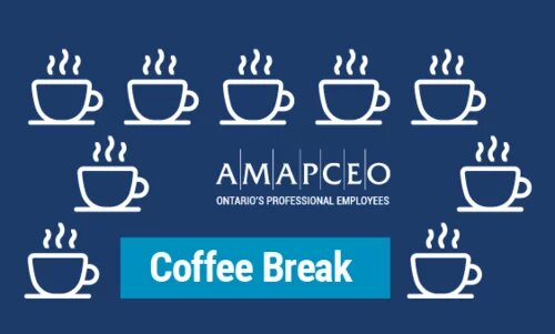 poster with coffee cups and text saying "Coffee Break"