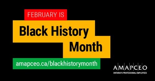 text that says, "February is Black History Month"