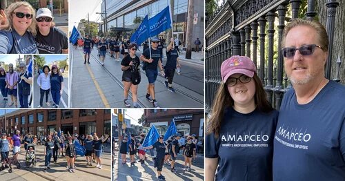Collage of images from 2023 AMAPCEO Labour Day Parade