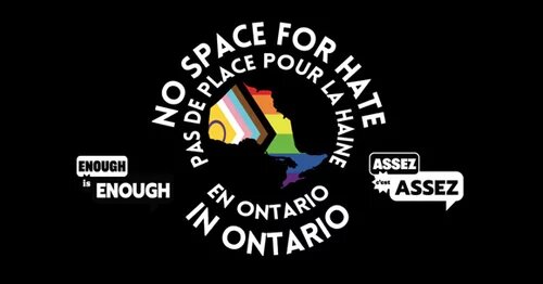 Image "No Space for Hate!" - counter-protest to show support for and stand in solidarity with the LGBTQ+ community