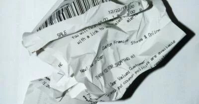 image of a crumpled receipt