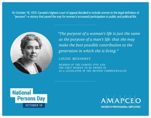 image of Louise McKinney, member of the Famous Five