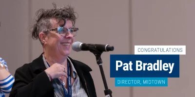 Image congratulating Pat Bradley, elected District Director.