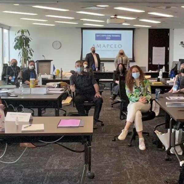 Future Workplace Representatives in the AMAPCEO office for training